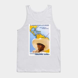 Vintage Travel Poster Germany Amazon Antilles Cruise Tank Top